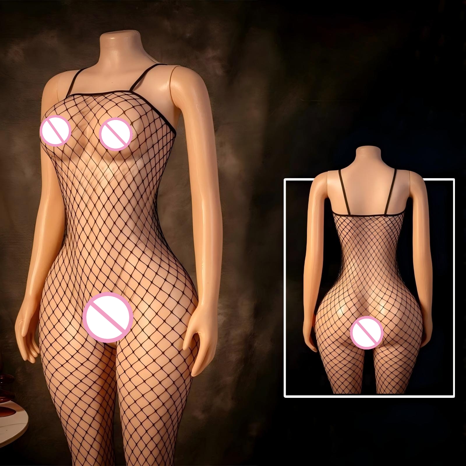 Breast Wrapping Teddies Bodysu - Bodystocking Fishnet recension och pris