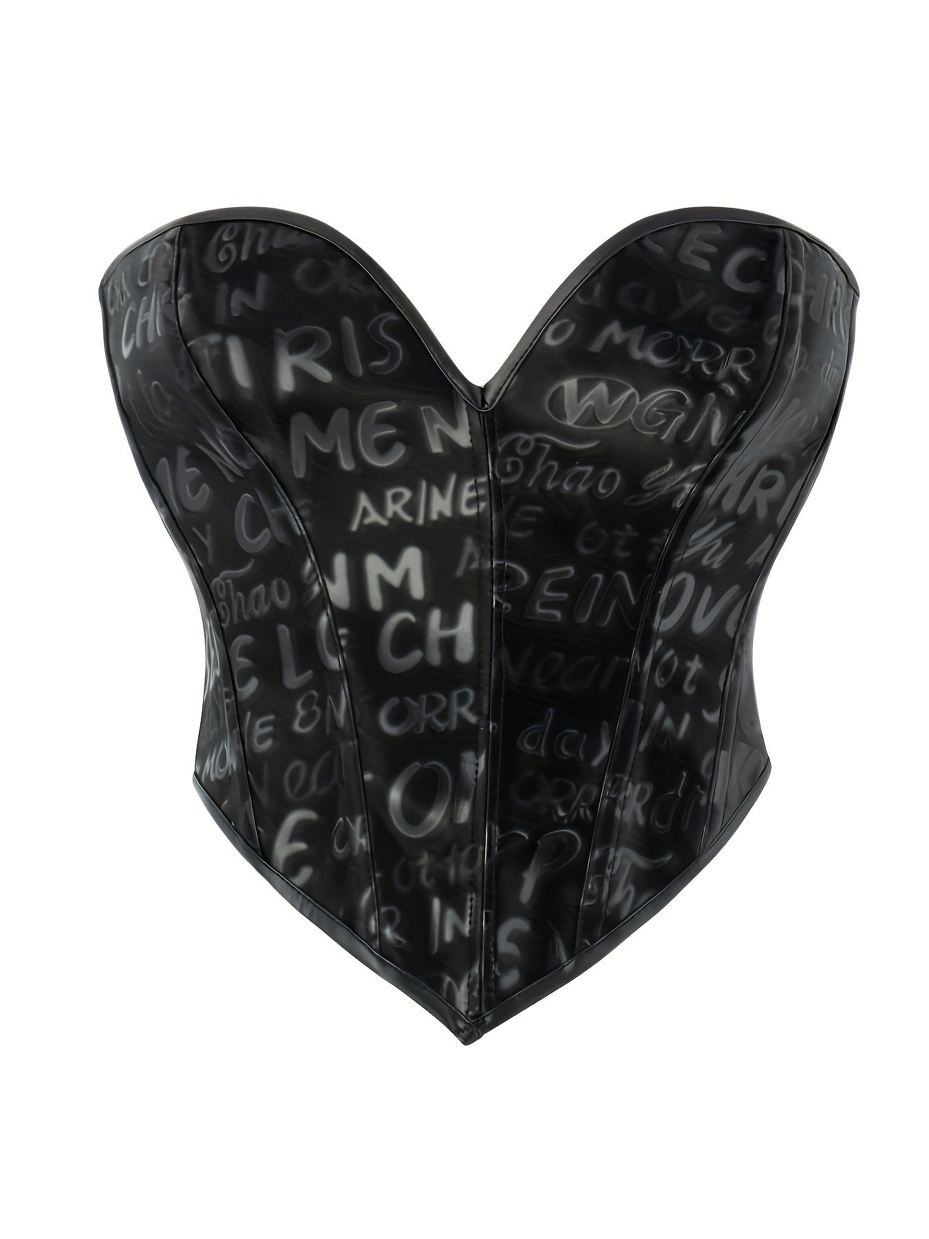 Black letter printed strapless - Corset Waist Cinch recension och pris