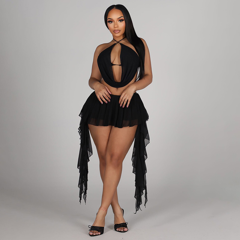 Women Sexy Solid Mesh 2 Piece  - Cami Top Lace recension och pris