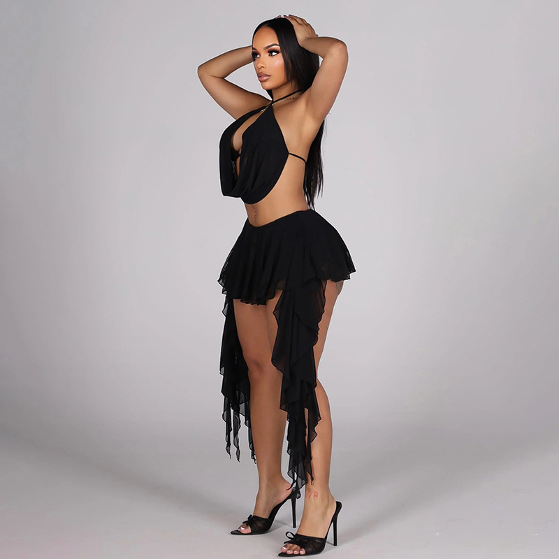 Women Sexy Solid Mesh 2 Piece  - Cami Top Lace recension och pris