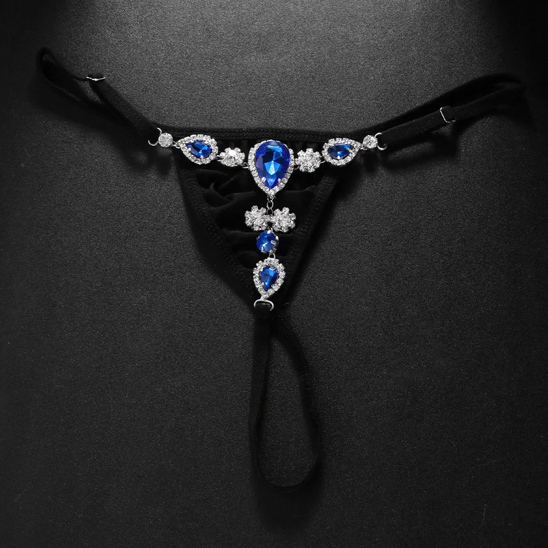 Fashion Blue Crystal Bikini Th - Thong Bikini Women recension och pris