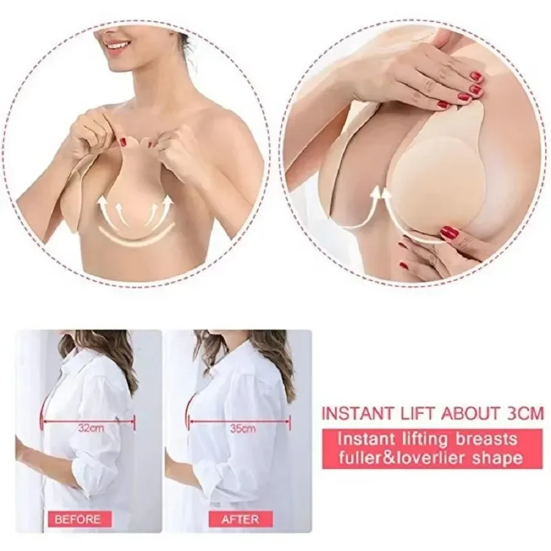 1Pair Self Adhesive Silicone S - Silicone Bra Adhesive recension och pris