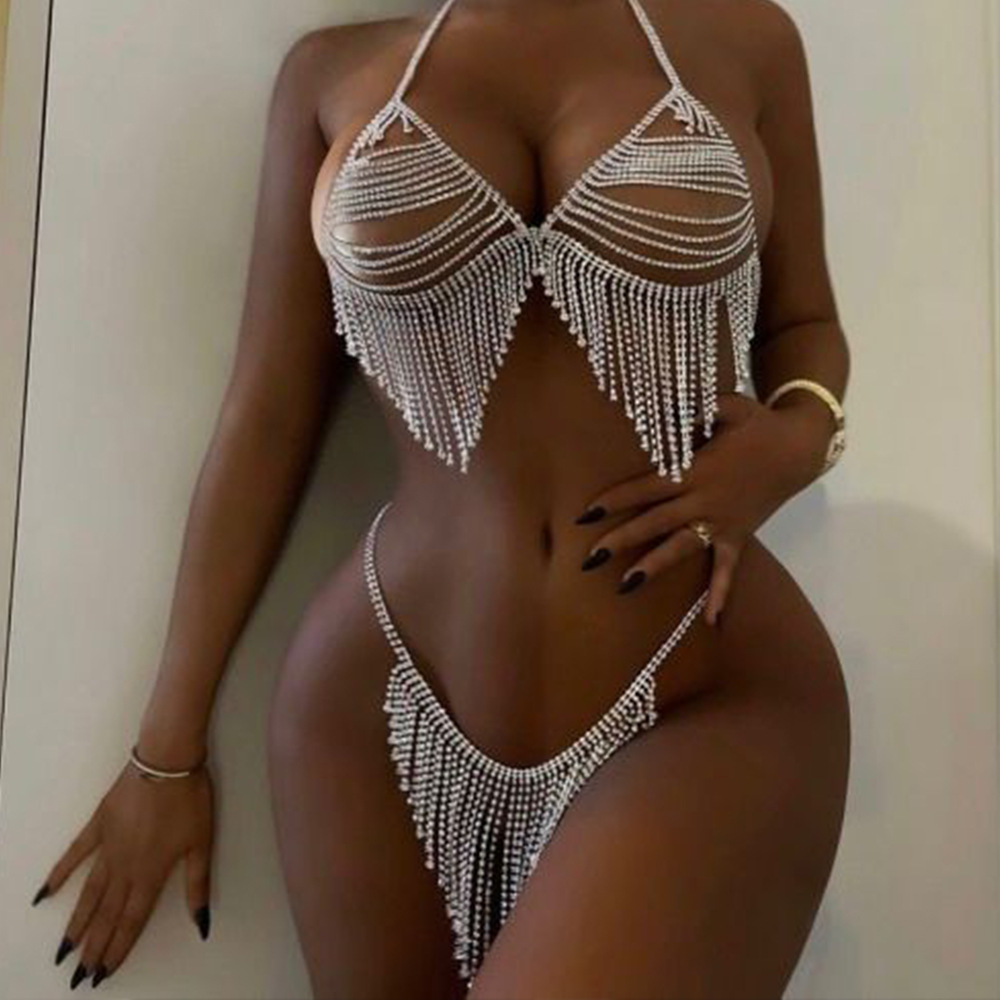Stonefans New Tassel Crystal B - Thong Bikini Women recension och pris