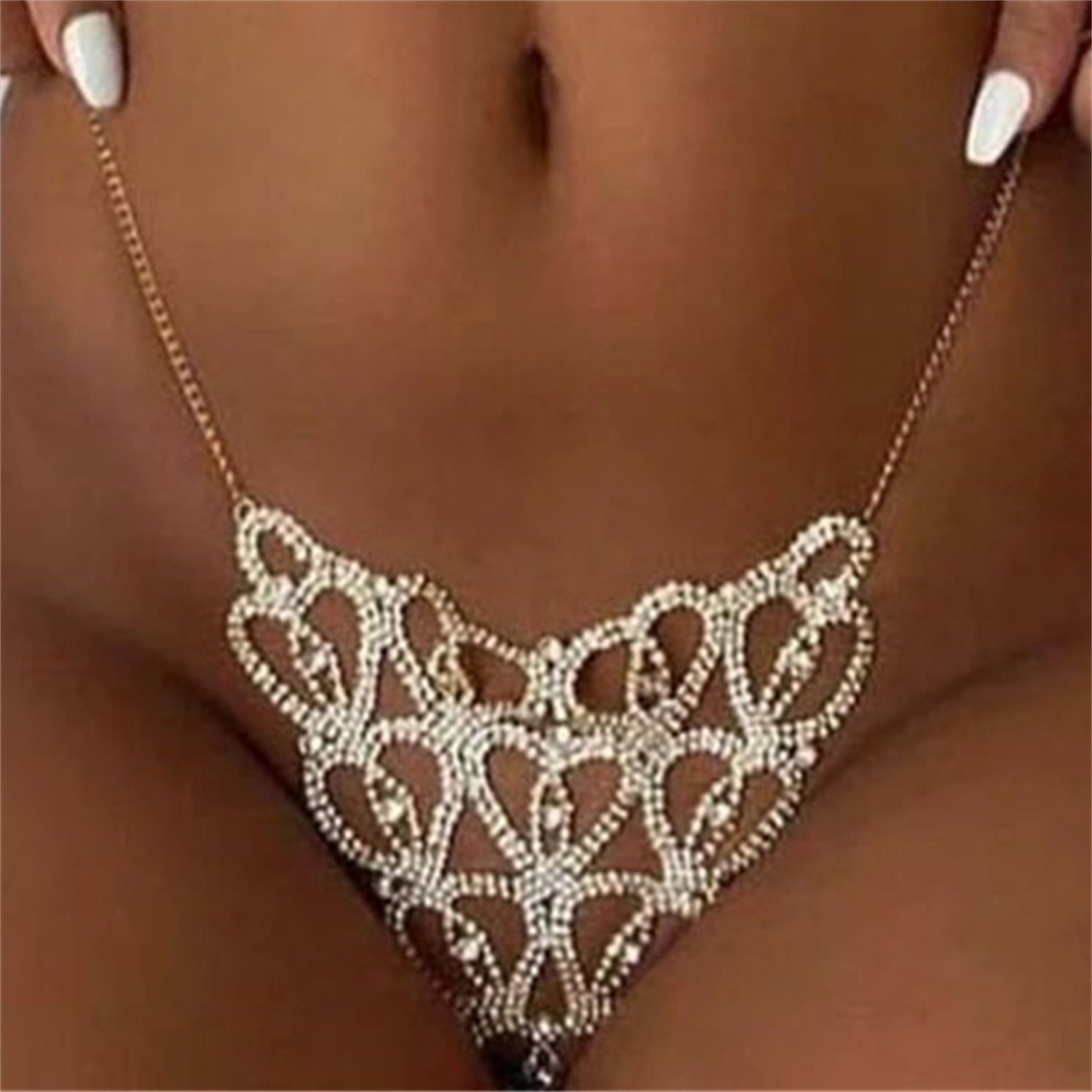 Sexy Body Chain Heart-shaped T - Thong Bikini Women recension och pris