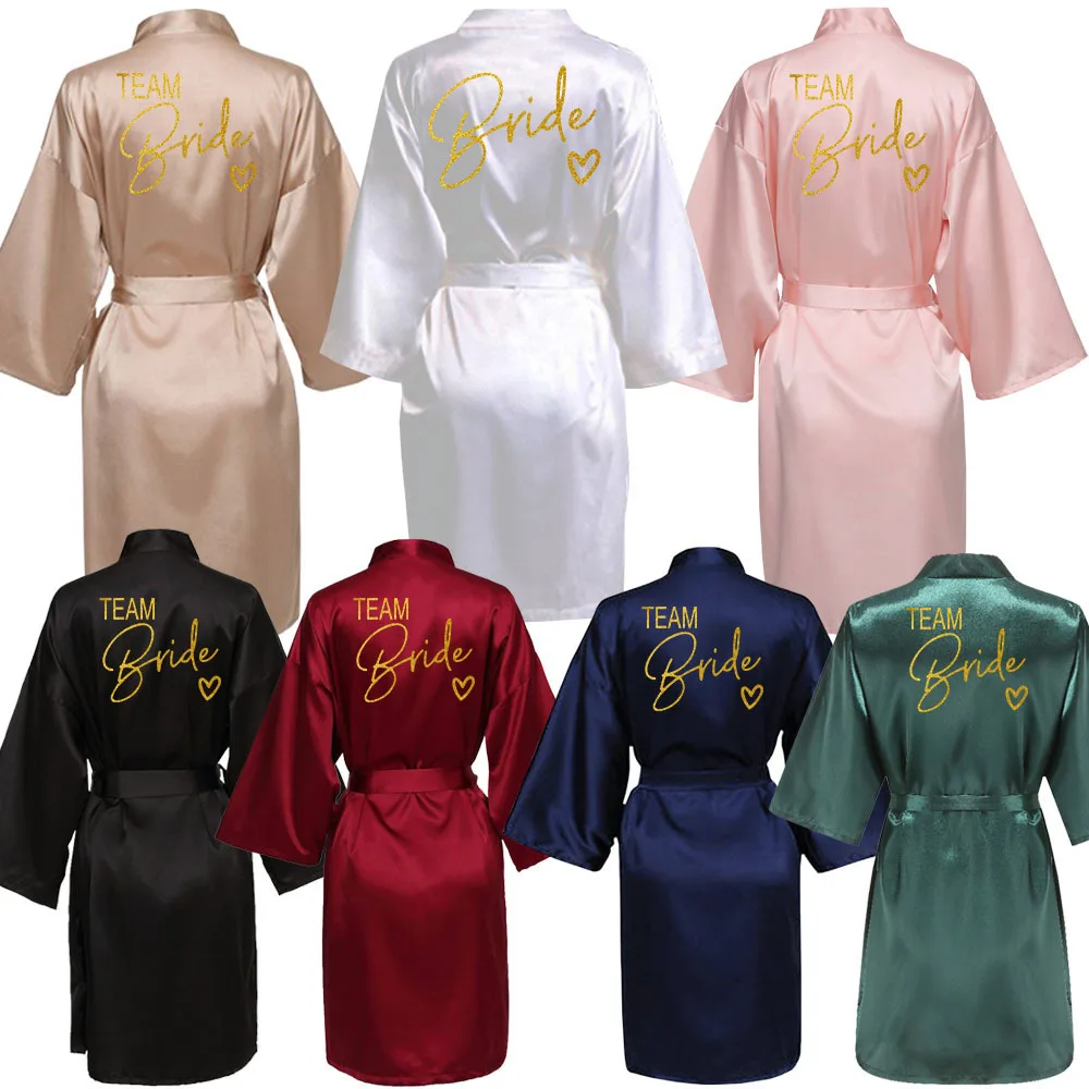 Wedding Party Team Bride Robe  - Robe Silk Women recension och pris
