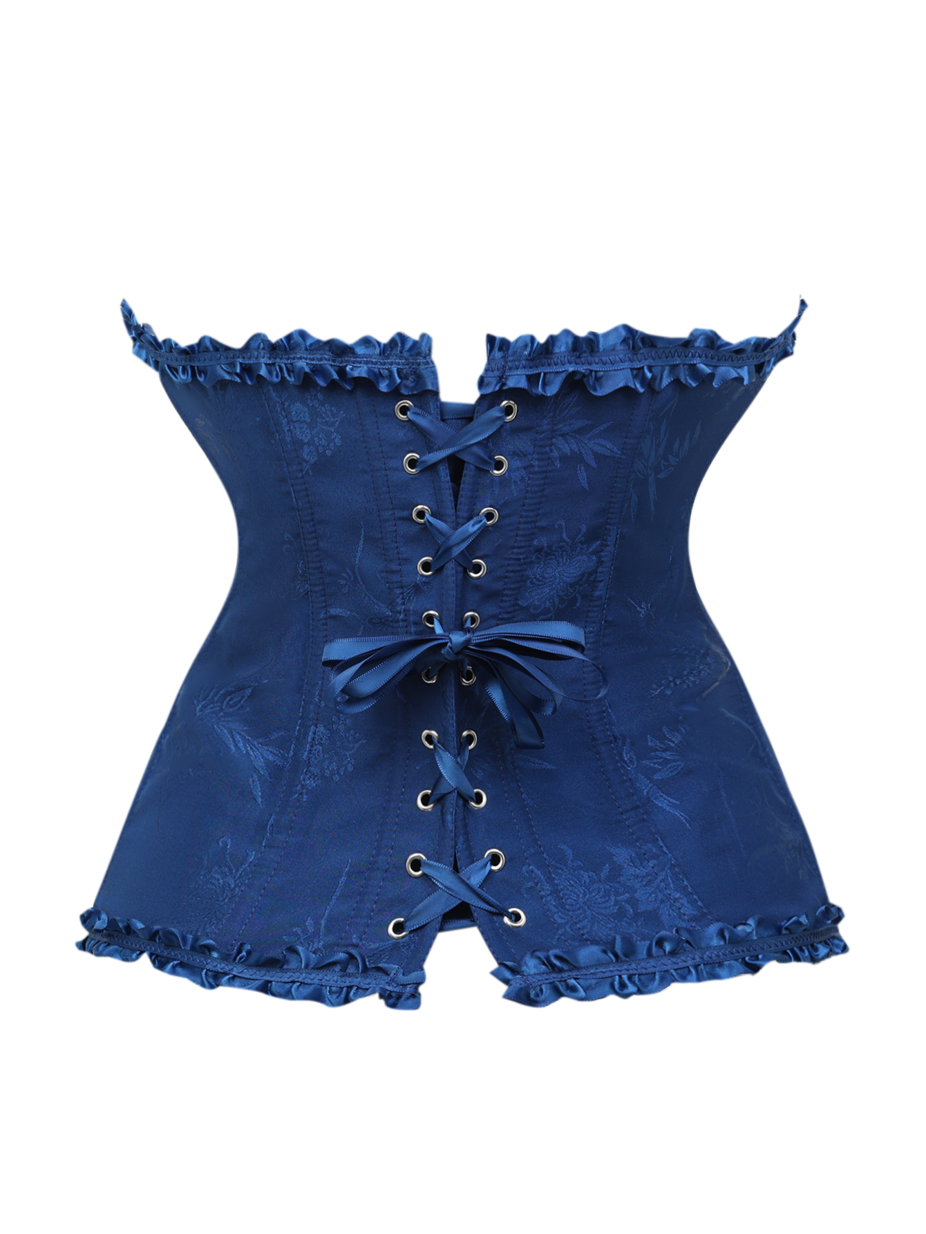 Dark blue jacquard lace edged  - Corset Waist Cinch recension och pris