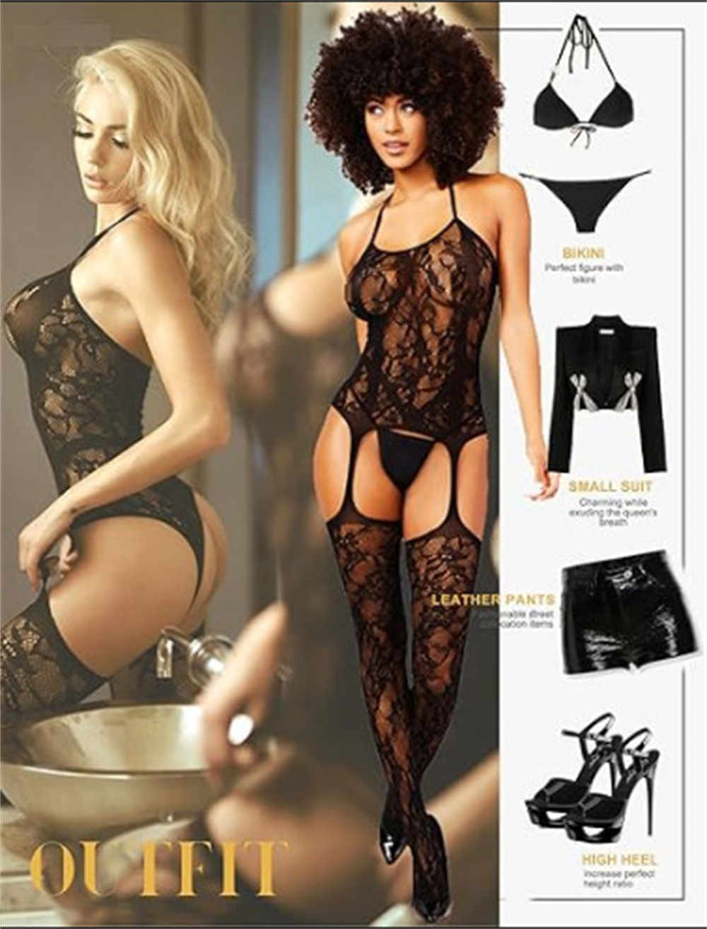 Womens Sexy Costumes Suit Lace - Bodystocking Fishnet recension och pris