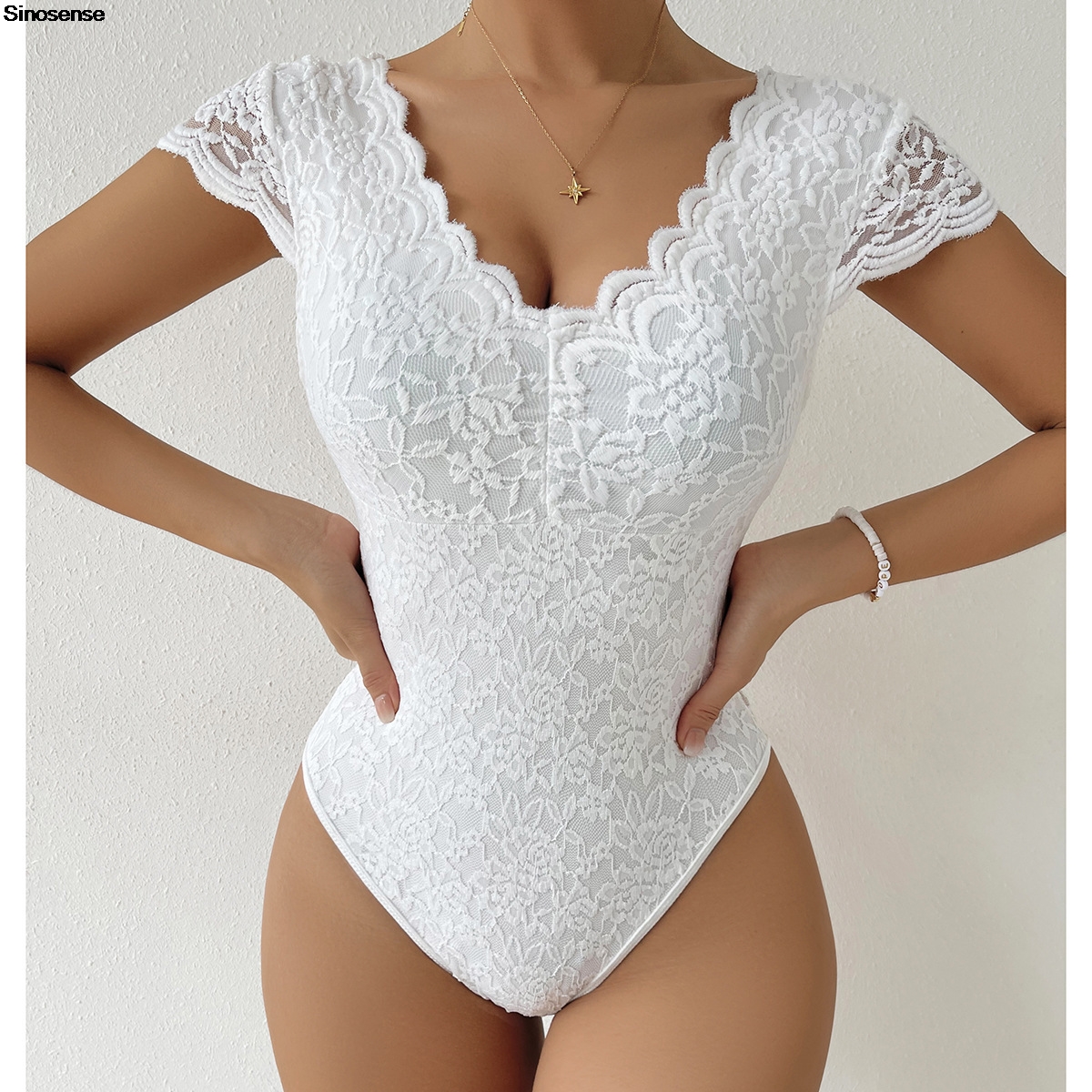 Womens Embroidery Floral Contr - Lace Teddy Lingerie recension och pris