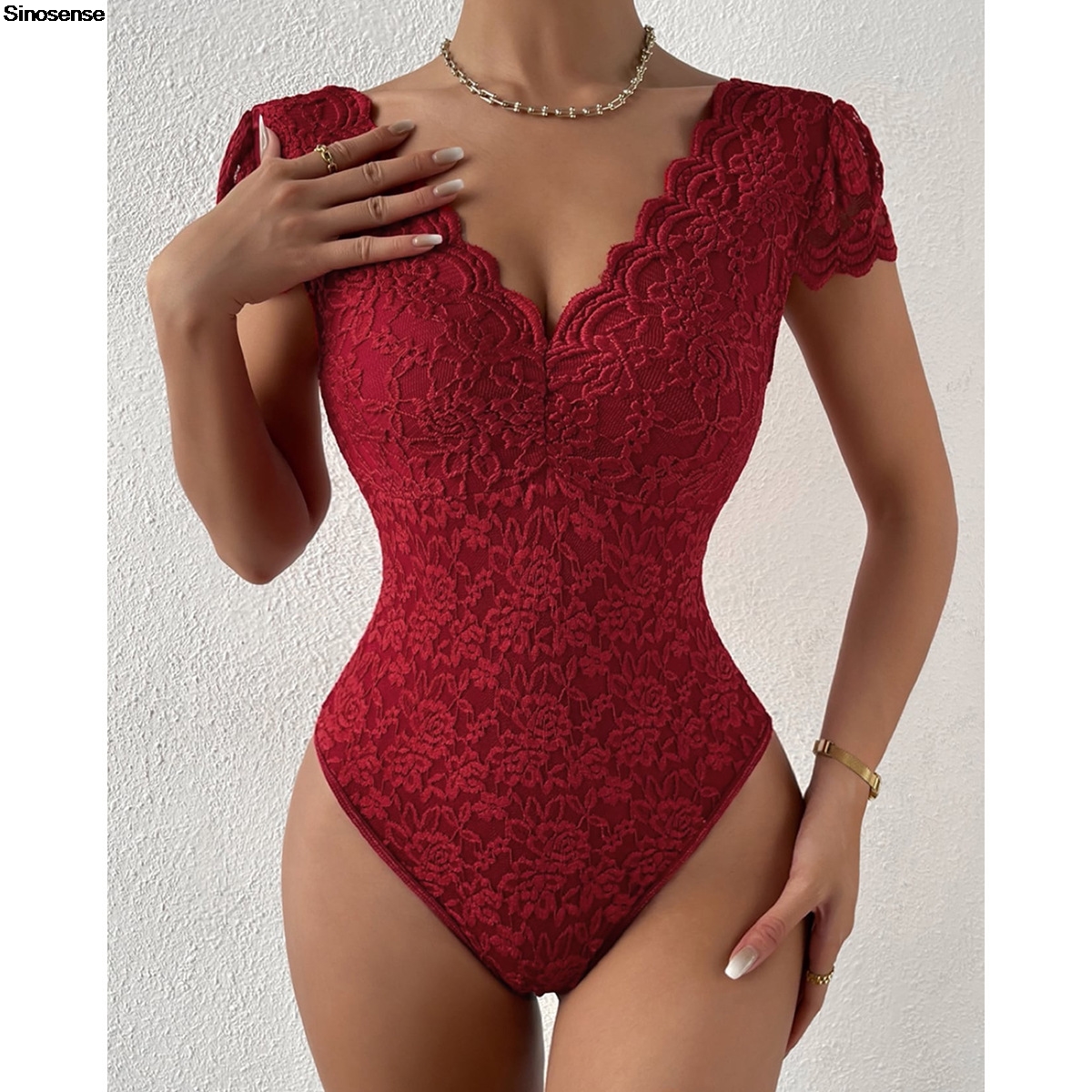 Womens Embroidery Floral Contr - Lace Teddy Lingerie recension och pris